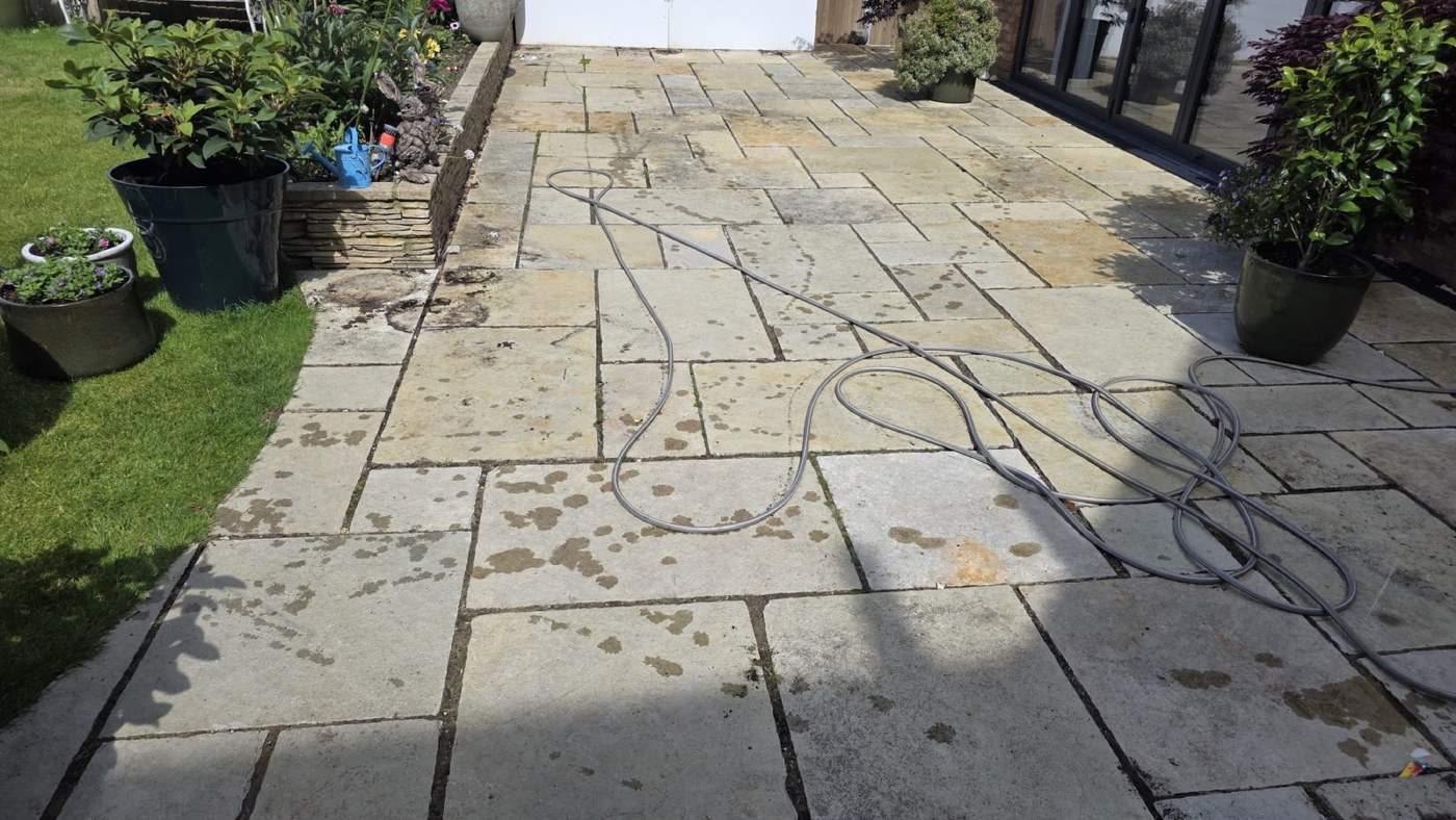 Before pressure washing